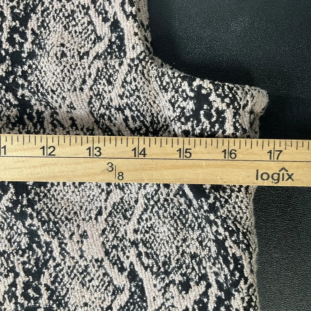 Free People‎ Shift Dress Womens 6 Tan Black Cotton Blend Snakeskin Boho Mini